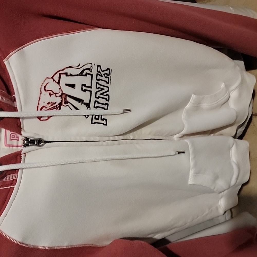 PINK BY VICTORIAS SECRET, ALABAMA CRIMSON TIDE FULL ZIP HOODIE.